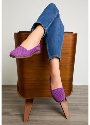 Women's The Bethany Stretch Woven Slip On Flat by Comfortview in Amethyst (Size 12 M)