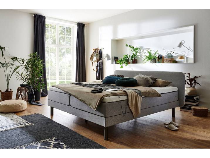 ATLANTIC home collection Boxspringbett Carola, mit 7-Zonen-Taschen-Federkernmatratze und Komfortschaum-Topper
