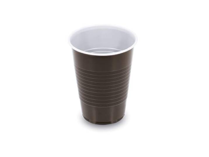 SWS 3000 Kaffeebecher Automatenbecher Heißgetränkebecher Becher für Automaten braun-weiß 0,18 l PP Ø 70 x 86 mm