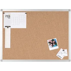 Bi-Office Korktafel mit Aluminiumrahmen, Pinnwand, 90x60cm