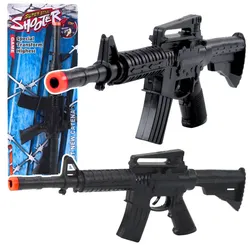 Spielzeuggewehr mit mechanischem Schussgeräusch, schwarz 32cm