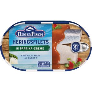 RügenFisch Fischkonserve Heringsfilets, in Paprika-Creme, MSC zertifiziert, 200 g
