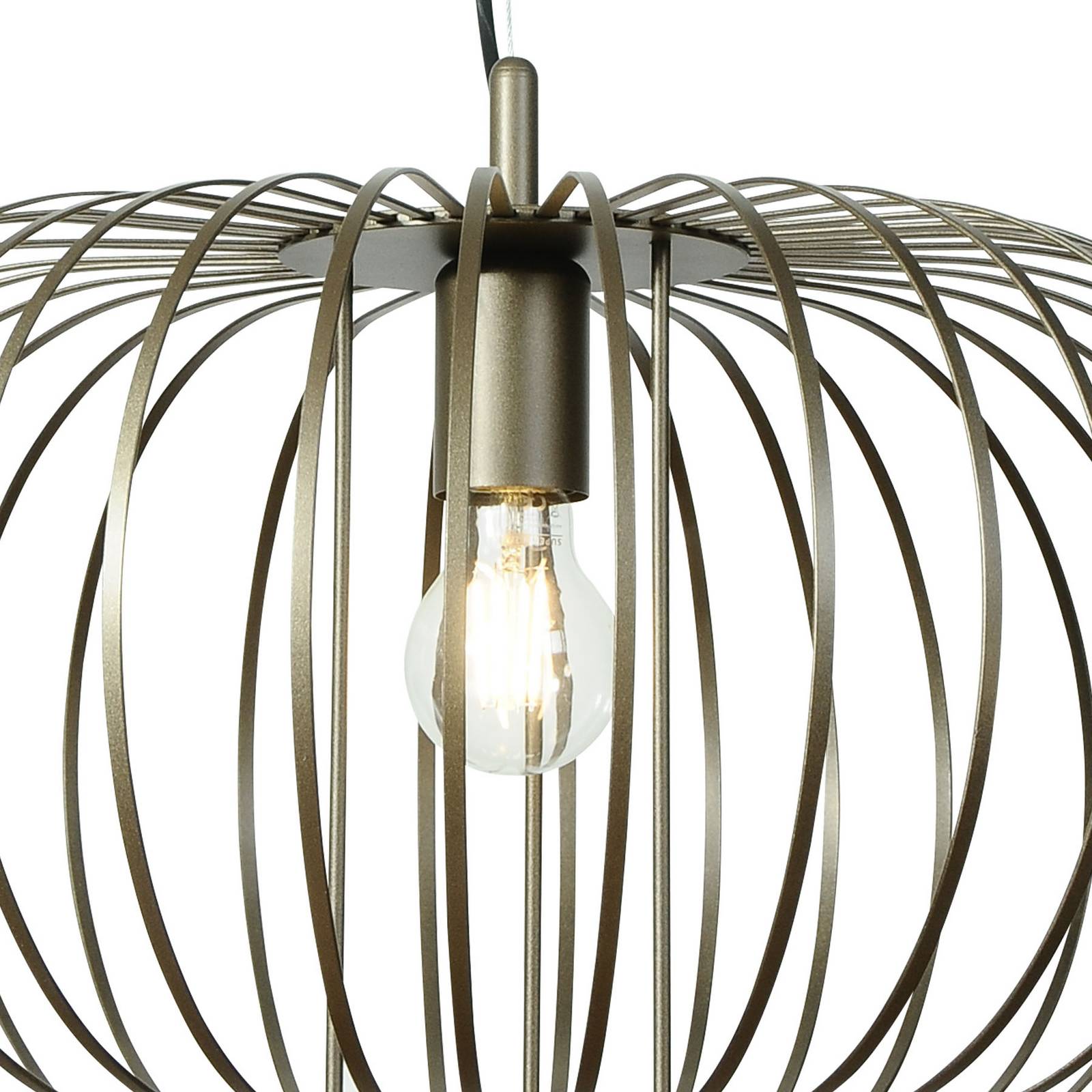 Hängelampe Globe Domiluce, dimmbar, braun / rost, für Wohn- / Esszimmer, Metall, Pendelleuchte