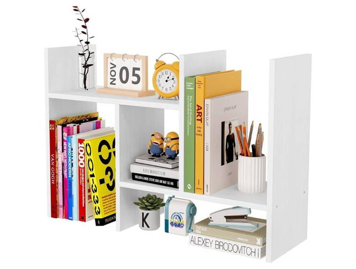 Étagère de Bureau EasyPAG Bois Réglable Organisateur Blanc