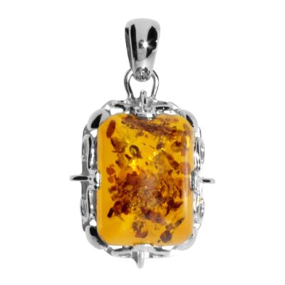 Kettenanhänger OSTSEE-SCHMUCK "- Herta - Silber 925/000 - Bernstein" Gr. 28, silber (silber 925, silberfarben, weiß), Schmuckanhänger, Damen, Silber 925 (Sterlingsilber), Kettenanhänger
