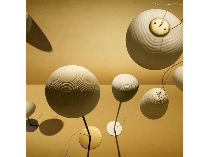 Foscarini Designer Stehlampe Rituals, dimmbar, weiß / opal, für Wohn- / Esszimmer, Glas, Design, Stehlampe