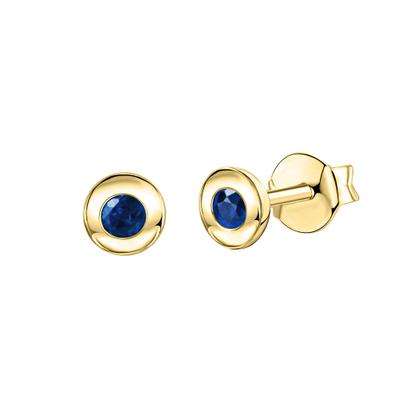 Paar Ohrstecker VIVANCE "375/- Gelbgold glanz Safir", gelb (gelb, blau), Ohrringe, Damen, one-size, Gold