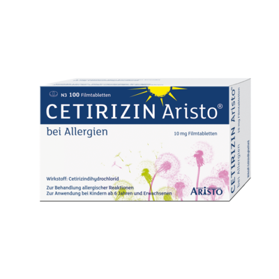 Aristo Pharma GmbH CETIRIZIN Aristo bei Allergien 10 mg Filmtabletten 100 St 09703281
