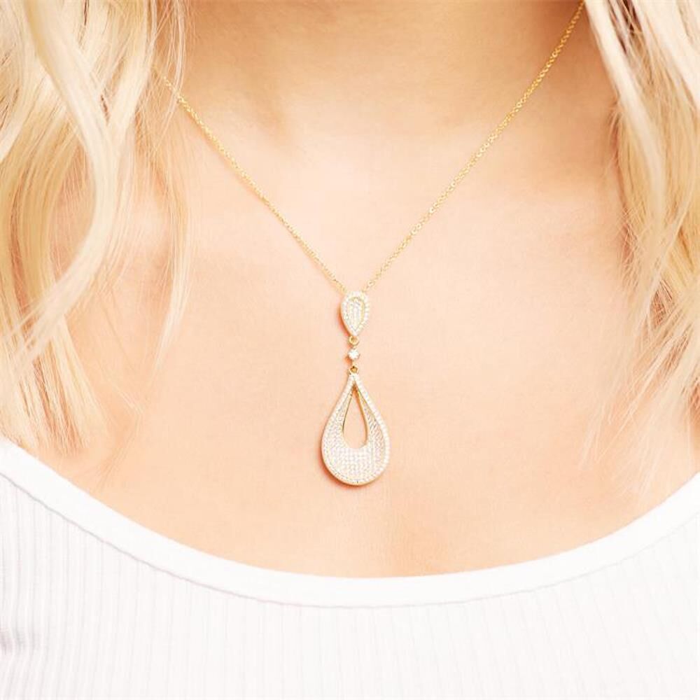 Unique Gelbvergoldeter Silber Anhänger mit Micro-Pavé gold