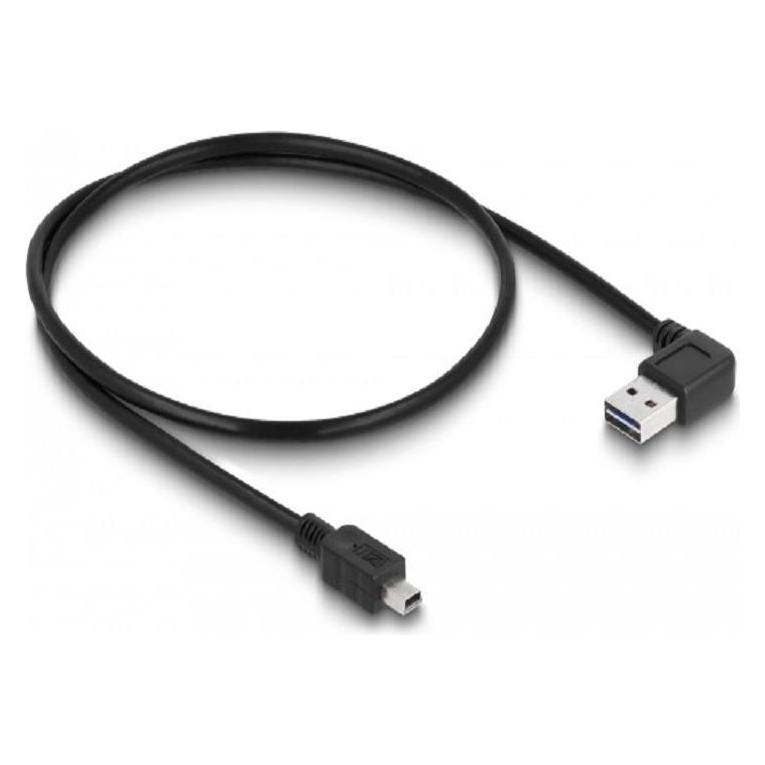 Delock USB2.0-Kabel Easy A-MiniB: 0.5m, schwarz (0.50 m, USB 2.0) (85175)