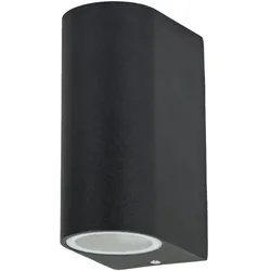 Wand Leuchte Garten Lampe Up Down Terrassen Beleuchtung schwarz