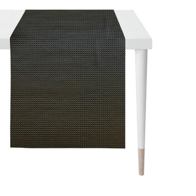 Tischläufer APELT "Glam", schwarz (braun), B:45cm L:140cm, Polyester, Polyvinylchlorid, Tischdecken, abwaschbar