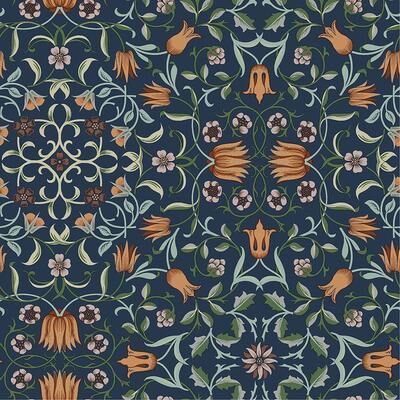 A-Street Prints No 1 Holland Park Dark Blue Floral Wallpaper