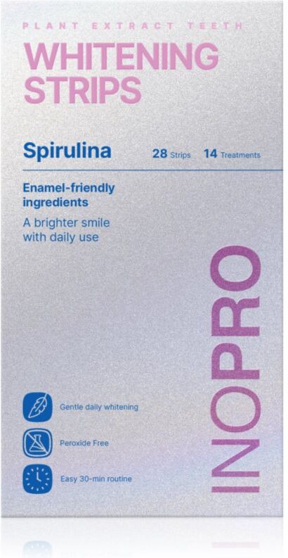 InoPro Green Whitening Strips Spirulina whitening strips for teeth bez peroxidu 28 pc