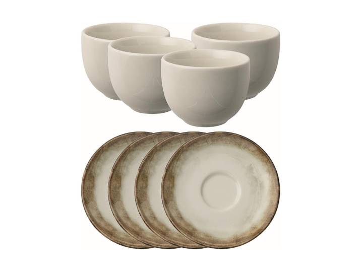 Espressotasse ARTHUR KRUPP Espresso Shade , braun (braun, weiß), 100ml, 4 Stk., Porzellan, Trinkgefässe, Espressotasse