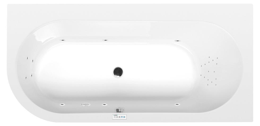 Polysan ASTRA R Whirlpool-Badewanne, 165x80x48cm, Highline Hydro, Chrom