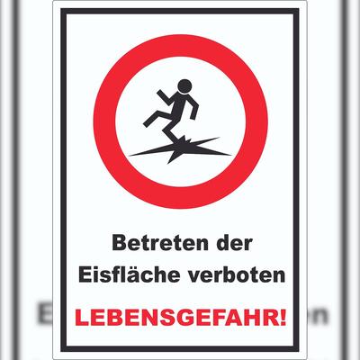 HB-Druck Betreten der Eisfläche verboten Lebensgefahr Aufkleber A0 (841x1189mm)
