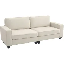 3-SITZER Sofa mit Cordbezug, Wohnzimmersofa mit Federkern, bis 400 kg, Cremeweiß