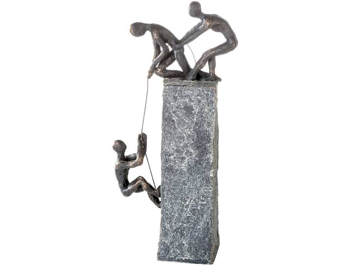 Dekofigur CASABLANCA BY GILDE Skulptur Assistance , braun (bronzefarben), B:18cm H:43cm T:5cm, Polyresin, Dekofiguren, Dekofigur, Dekoobjekt, Höhe 43 cm, mit Spruchanhänger, Wohnzimmer