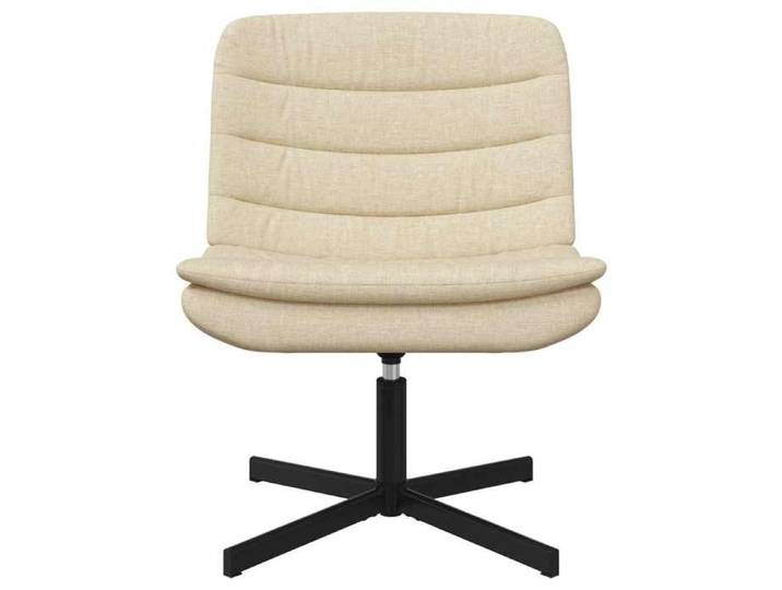 Chaise pivotante 1 PLACE - Fauteuil salon/bureau - Crème 63x75x76 cm tissu V3479