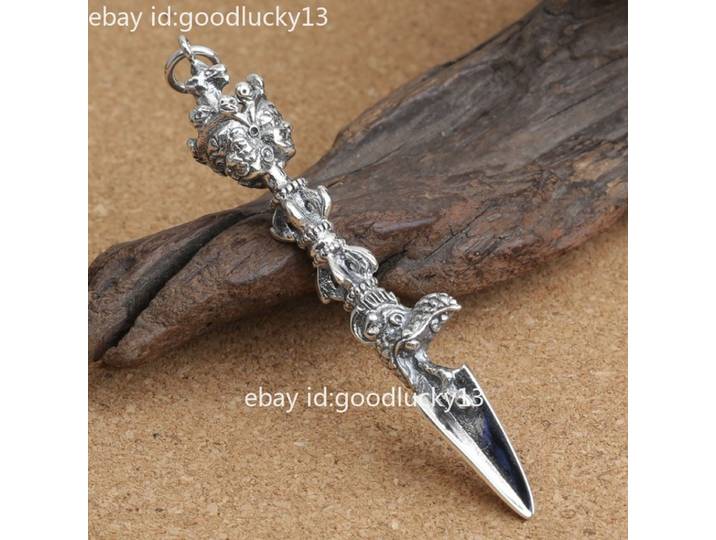 Pendentif en argent sterling 925 pour hommes, amulette kīla Vajra Dorje Phurba