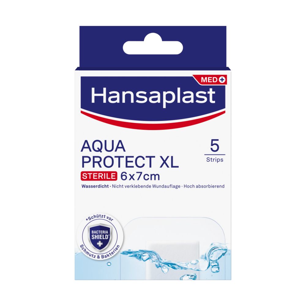 Hansaplast Aqua Protect Wundverb.steril 6x7 cm 5 St Pflaster