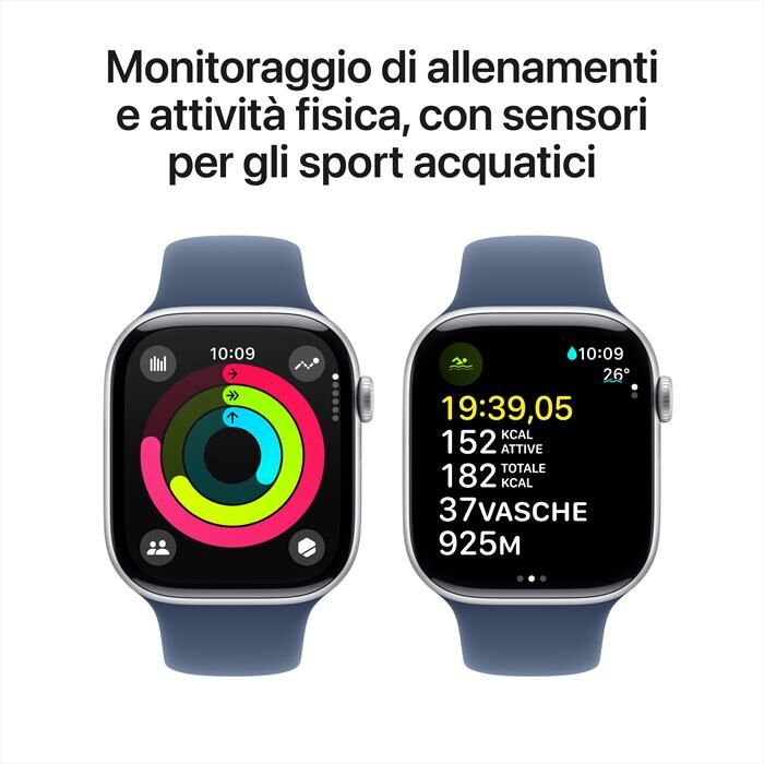 Apple Watch Series 10 Gps 46mm Alluminio-argento Sport Band Denim M/l