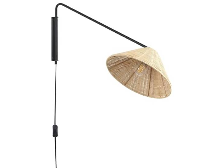 Wandleuchte Rattan natürlich 1-flammig Kegelform verstellbar Boho Palena