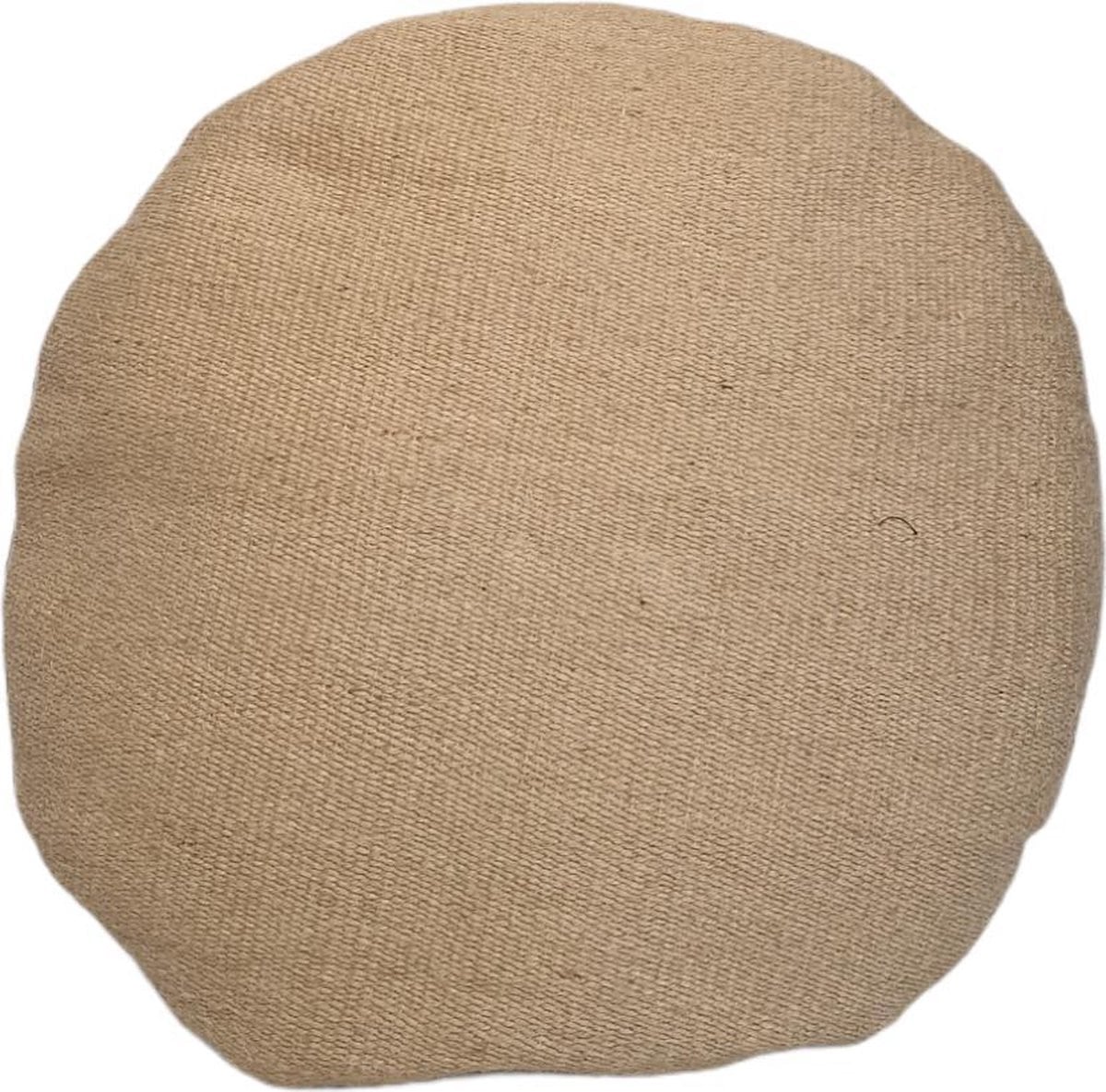 René Sierkussen Naturel Rond Jute Tuinkussen met binnenkussen, Diameter: 45 cm