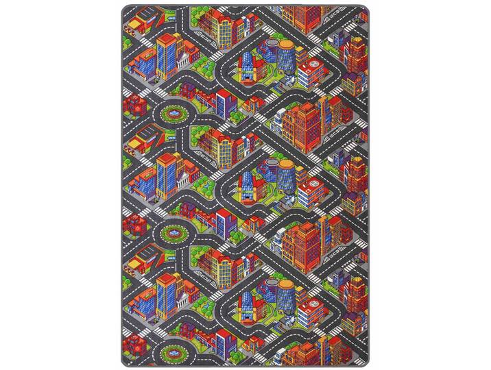 Kinderteppich Spielteppich BIG CITY, Made in Belgium , bunt, B:200cm H:5mm L:300cm, Polyamid, PRIMAFLOR-IDEEN IN TEXTIL, Teppiche, Kinderteppich, Straßen-Teppich, Straßenbreite ca. 9 cm, Kinderzimmer