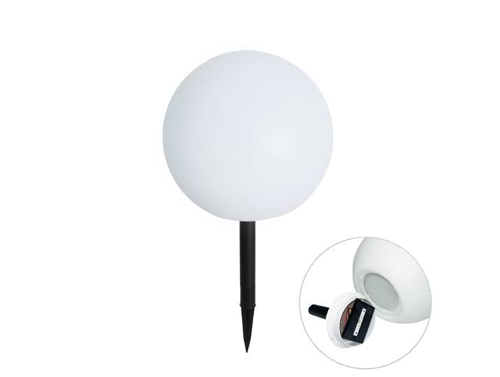Lampe d'extérieur blanche 30 cm avec LED intégrée IP44 solaire