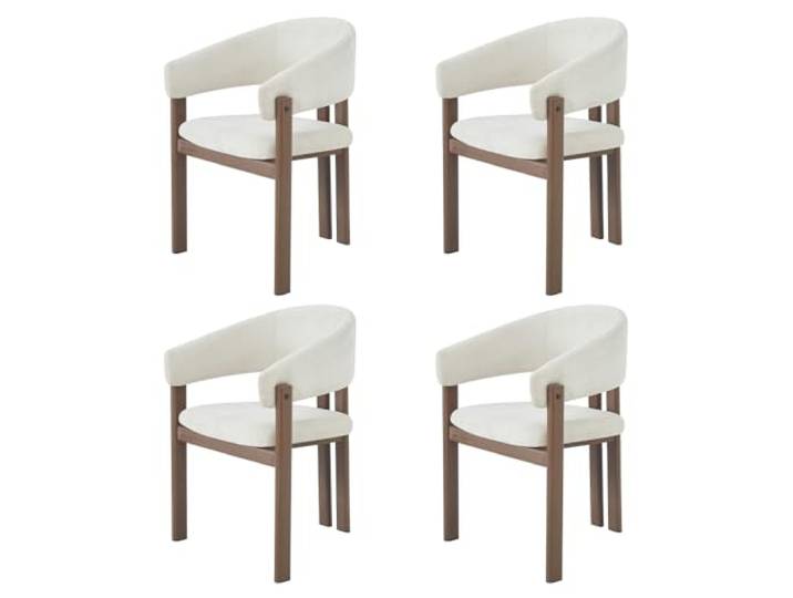 I0I&I0I Esszimmerstühle 2er Set Metall Holzoptik Leinenbezug Bequem Atmungsaktiv Für Esszimmer Wohnzimmer Cafés Moderner Stil (Walnut + Linen-1)