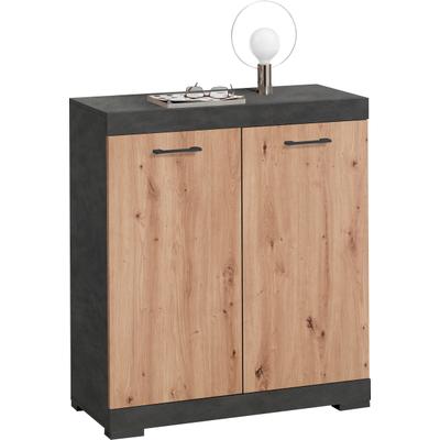Kommode FMD "Bristol", braun (matera, artisan), B:80cm H:89,9cm T:34,9cm, Holzwerkstoff, Sideboards, Kommode, In unterschiedlichen Tiefen, mit verstellbaren Böden