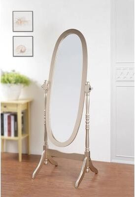 Drop Dash Deals Premium Wood Cheval Floor Mirror Full Length Adjustable Freestanding gold