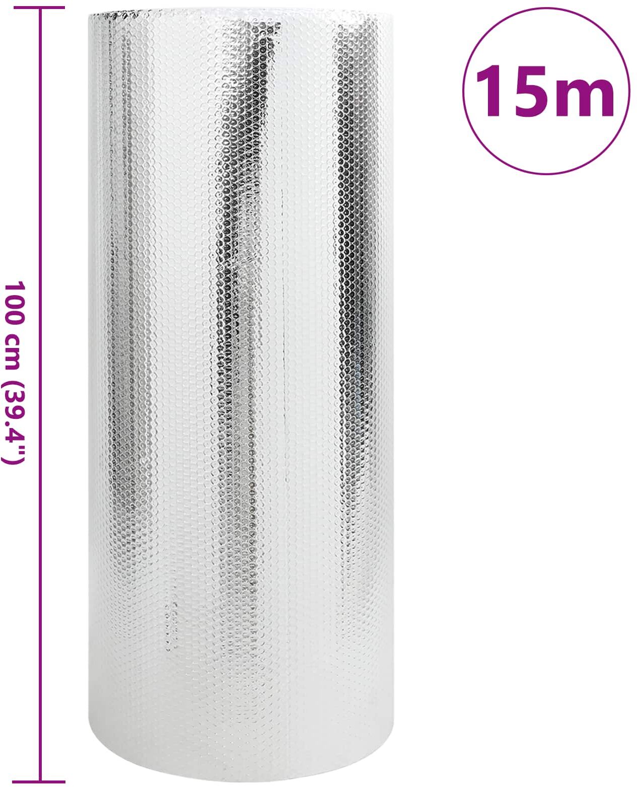 vidaXL Réflecteur de chaleur pour radiateur Argenté 15 x 1 m