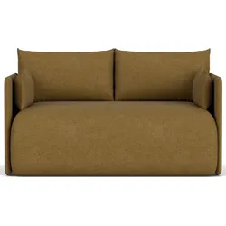 Offset Bouclé 2-Sitzer-Sofa gelb ausziehbar