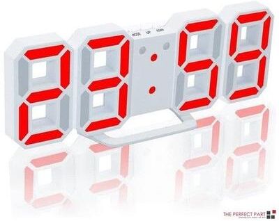 The Cart Load LED Big Wall Clock, USB Powered Digital Alarm, Snooze Function, Auto Brightness red