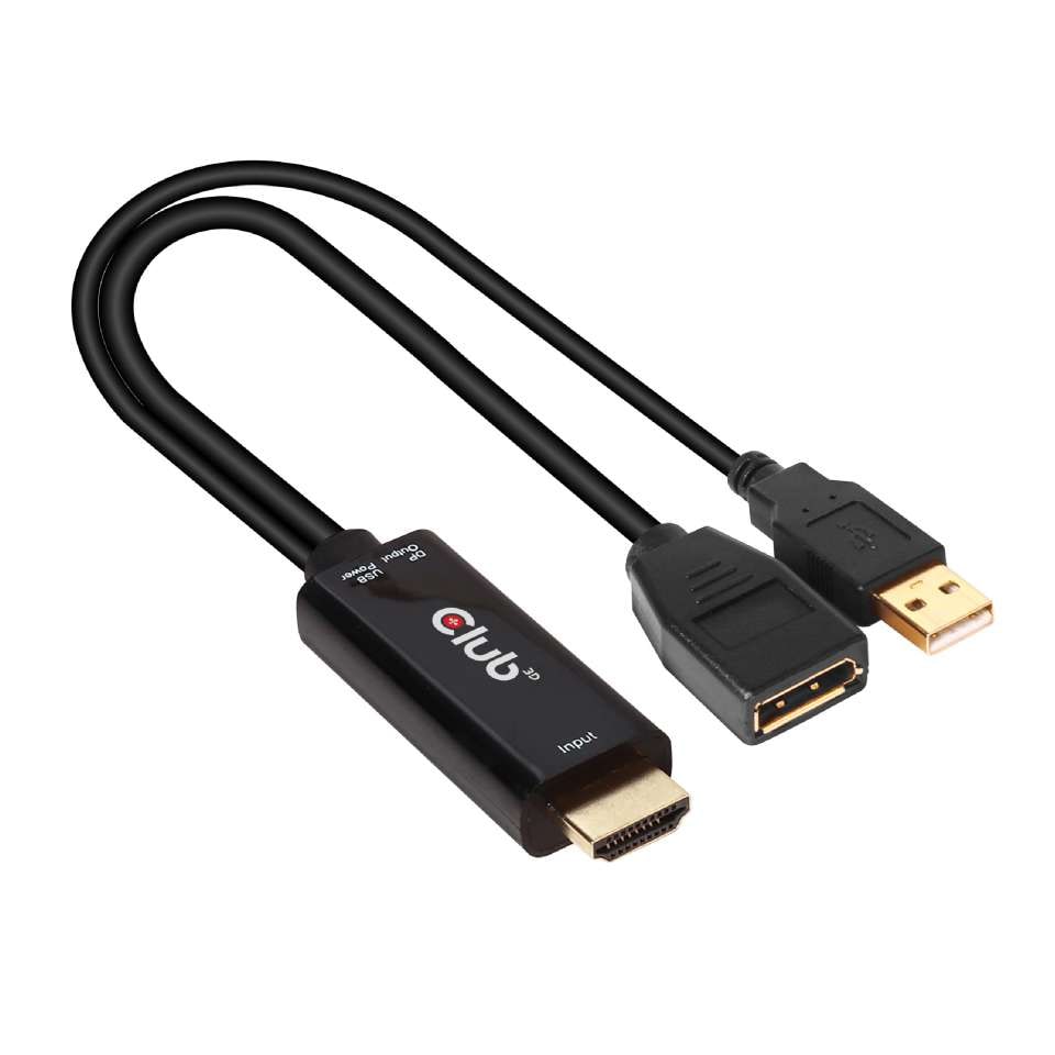 Club3D Club 3D Adapter aktiv HDMI auf DisplayPort 1.2 4K60Hz St./Bu. schwarz CAC-1331