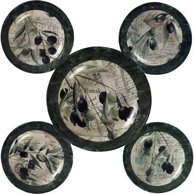 Certified International Olivia Ceramic Hand-painted Pasta Bowls (Set of 5)