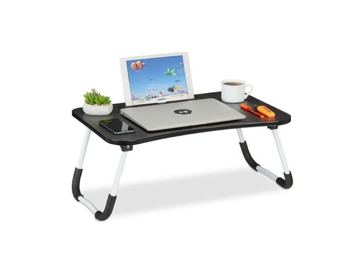 Relaxdays Laptoptisch mit Tablet- & Getränkehalter
