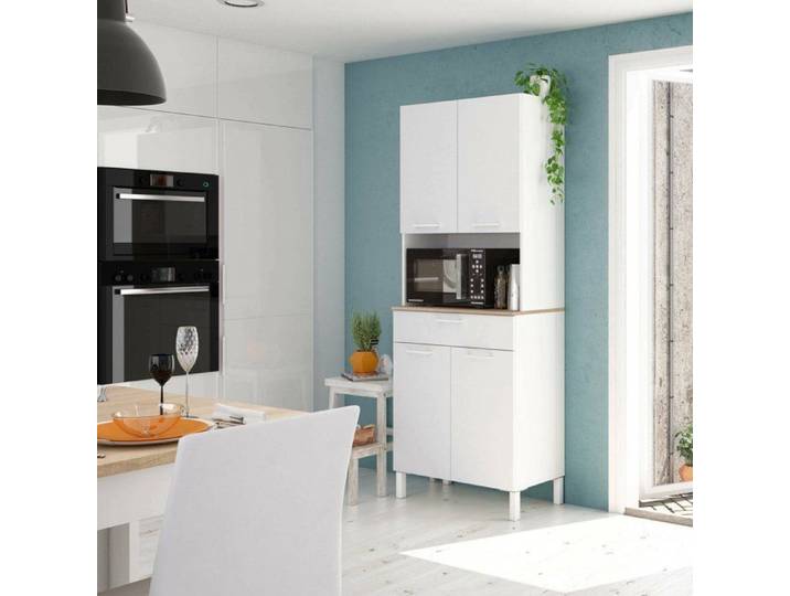 Buffet\ Dicentra Dmora en Bois Nobilité Blanc 40x186h cm