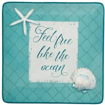 "Certified International Ocean View Square Platter - 12.5"" x 12.5"" x 1.25"""