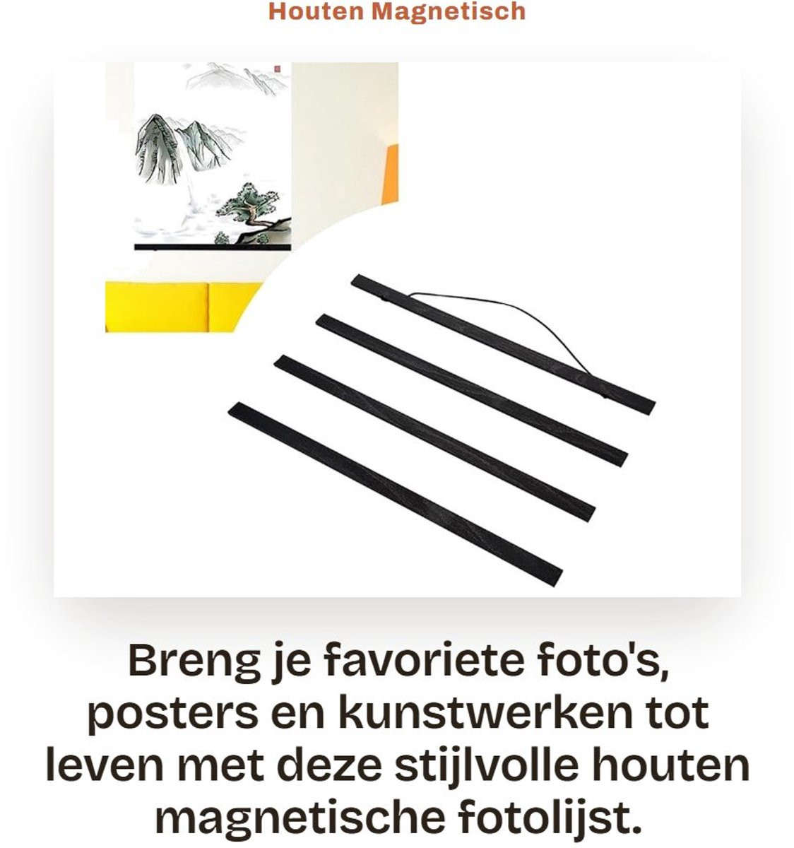 Dailygoods Magnetische Houten Fotolijst voor Wanddecoratie - 60 cm