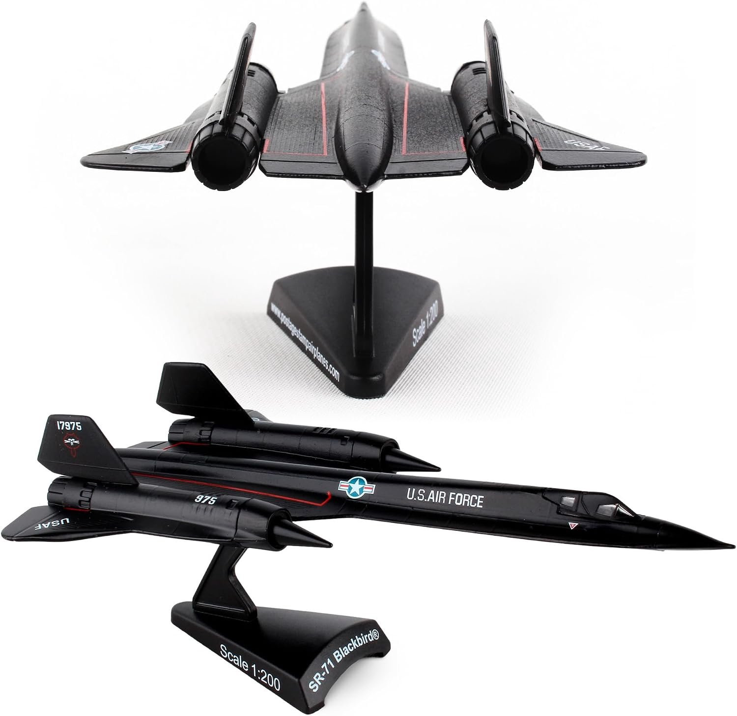 Metaalspuitgietmodel SR-71 Blackbird replica op schaal 1:200, 15,8 cm