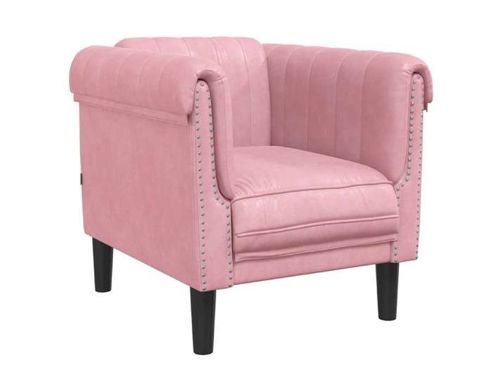 Rose - Canapé - Fauteuil rose velours &5383