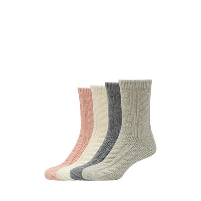 Socken S.OLIVER "warm & cozy", Damen, Gr. 35-38, Sockengröße, bunt (ghost gray lurex), Materialmix, Socken Socken, mit Zopfmuster