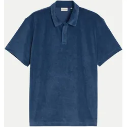 Frottee-Poloshirt Blau XXL