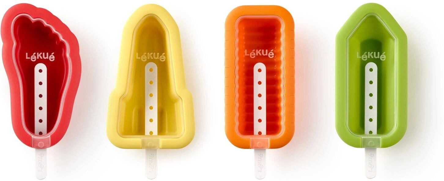 Eisform "Lékué Glaceform Fun, Silikon, 4er Set", bunt, Silikon, Küchenformen, Eisform bunt Einheitsgröße