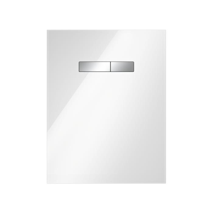 TECElux Betätigungsplatte 9650001 Glas weiss, Taste chrom, manuelle Betätigung