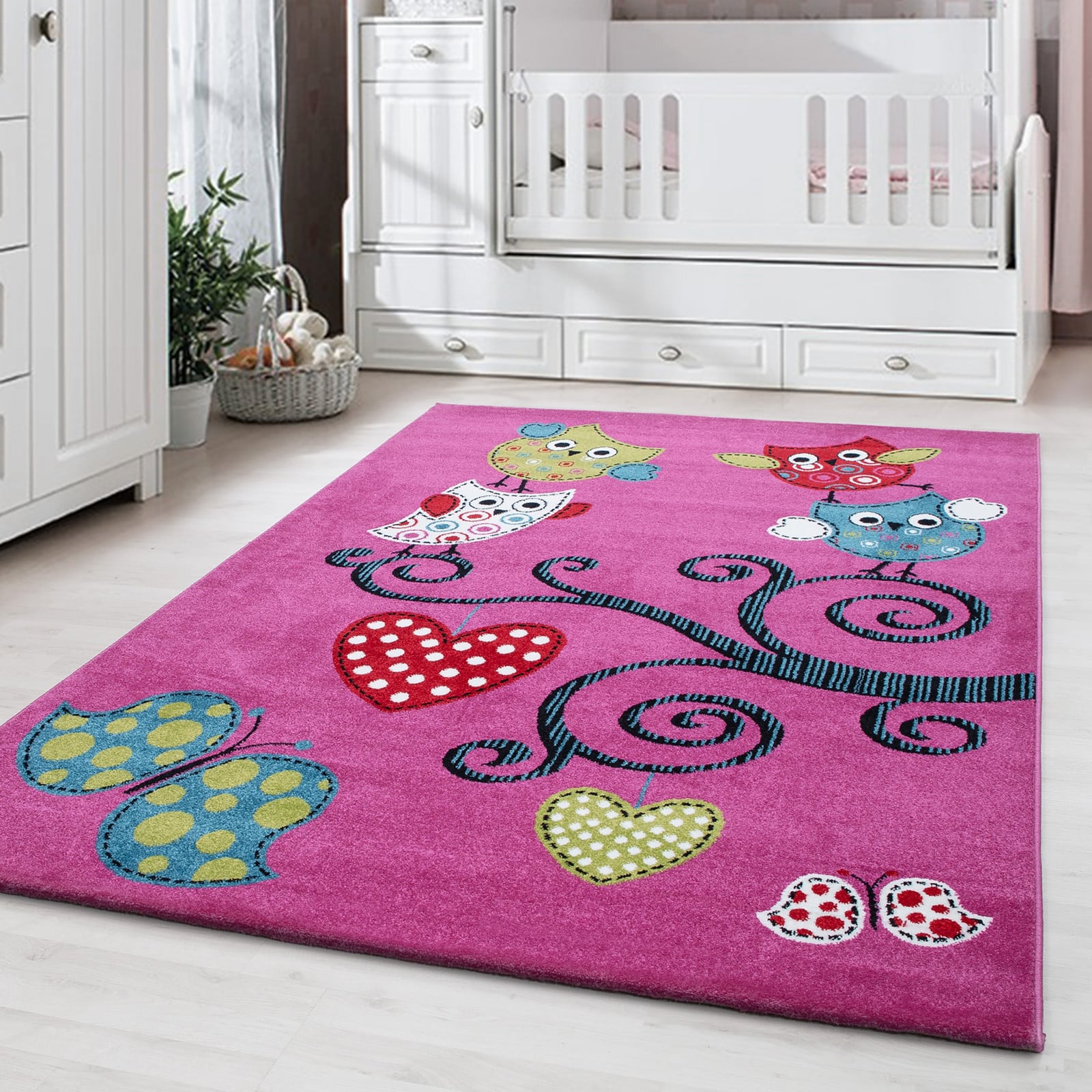 home24 Kinderkleed Kids Uil Violet/Roze B: 80 cm, L: 150 cm